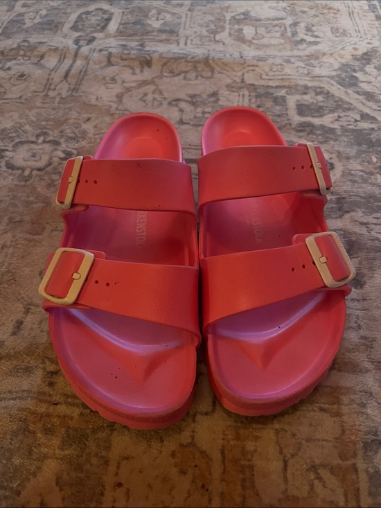 Birkenstock Shoes - Birkenstock Hot Pink Double-Buckle Slide Sandals